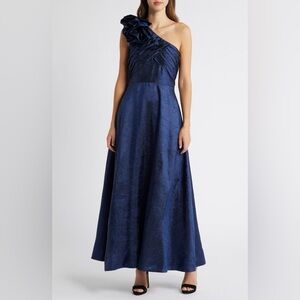 Tahari ASL Rosette One-Shoulder Ball Gown NWT